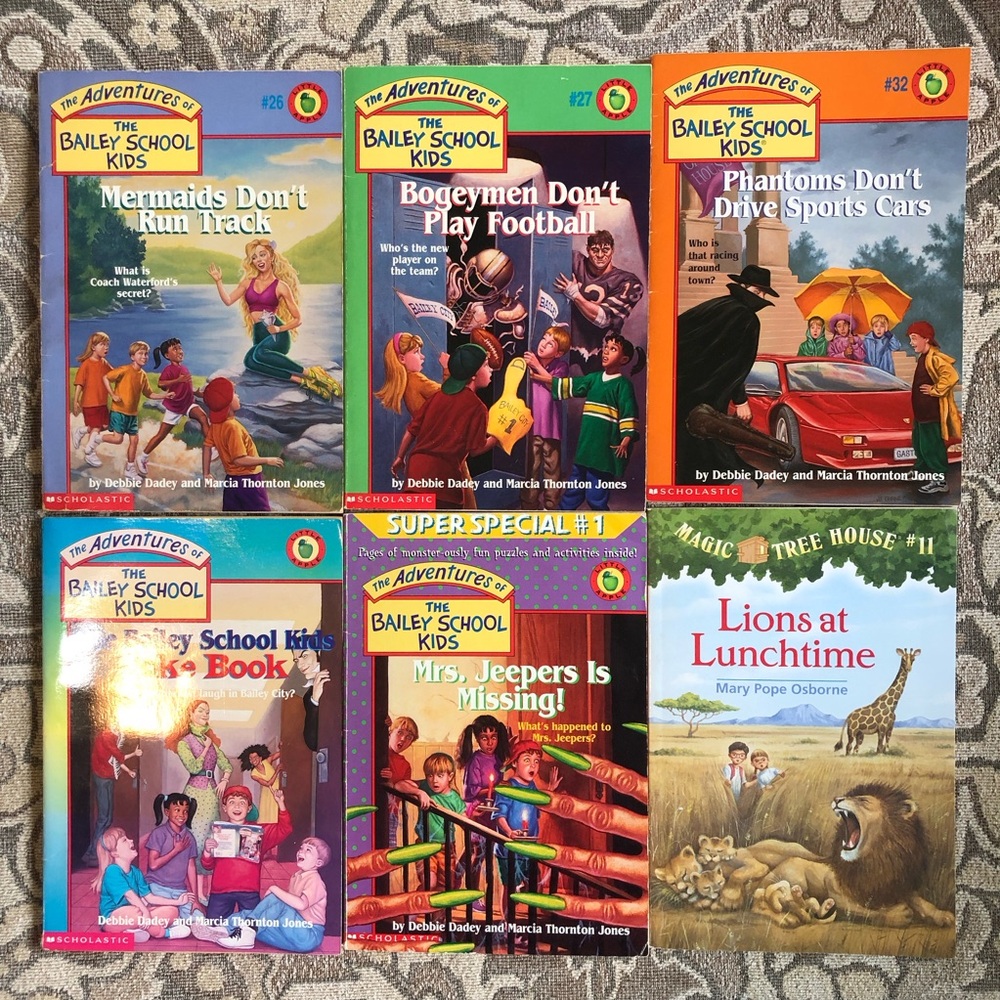 6 Vintage Books: 5 Adventures of The Bailey School Kids & 1 Magic Tree House